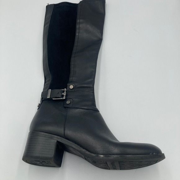 Franco Sarto Liora Black Leather Suede Knee High Riding Boots Women's Size 8M - Picture 4 of 11